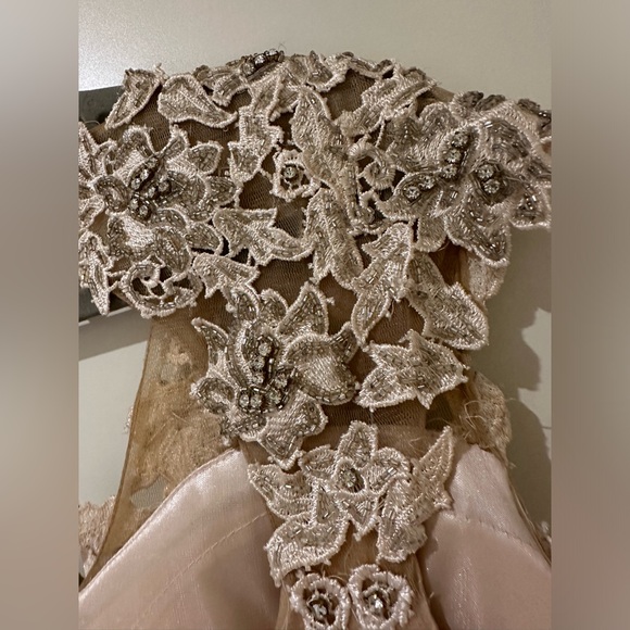 Champagne colour gown dress size medium mother of the bride - Picture 6 of 11